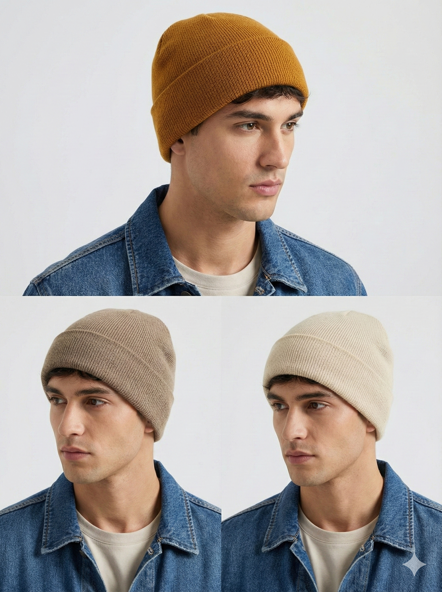 SOYSALÉ 3'lü Paket Unisex Basic Örgü Bere Seti - (Ekru, Camel, Vizon) - Avantajlı Kış Paketi